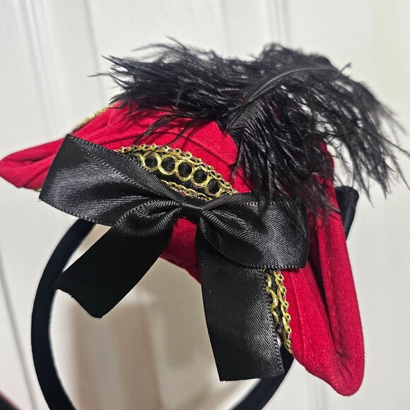 Glam Cute Pirate Costume Striped Dress Skull Mini Hat Sparkle Eyepatch Halloween - Picture 2 of 5